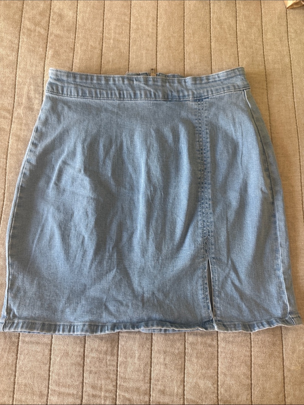 Light Blue Denim Mini Skirt - Classic Casual Style